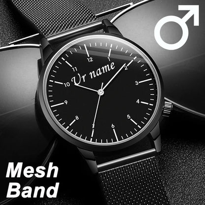 Personalized  Engrave with Your Name Logo Men Lady Wristwatch Water Resistant 3ATM Customized Man's Woman's Wrist Watches