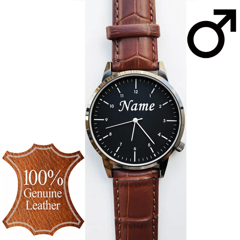 Personalized  Engrave with Your Name Logo Men Lady Wristwatch Water Resistant 3ATM Customized Man's Woman's Wrist Watches