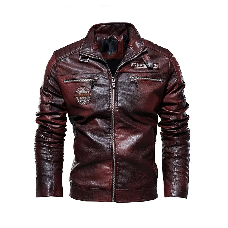 Leather Jacket Men Winter