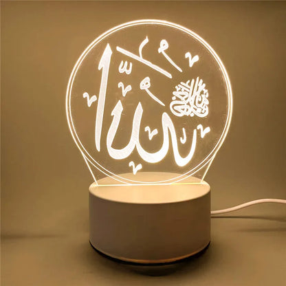 USB Powered Islamic 3D LED Night Light Lamp