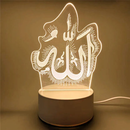 USB Powered Islamic 3D LED Night Light Lamp