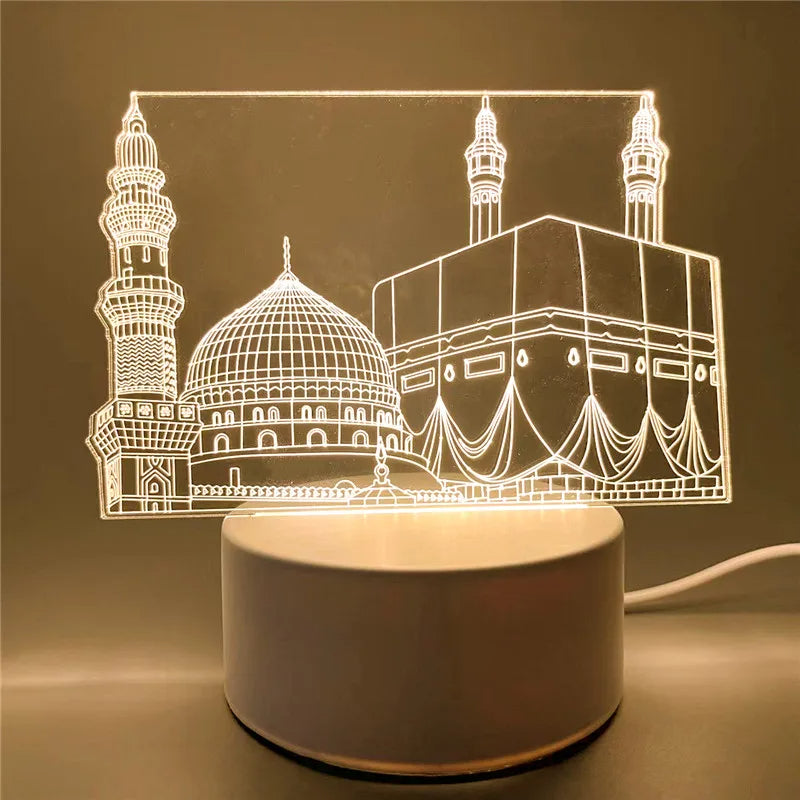 USB Powered Islamic 3D LED Night Light Lamp