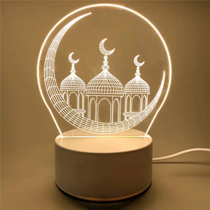 USB Powered Islamic 3D LED Night Light Lamp