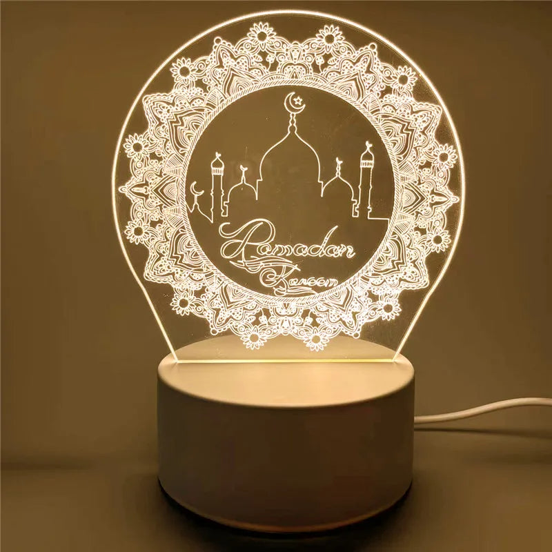 USB Powered Islamic 3D LED Night Light Lamp