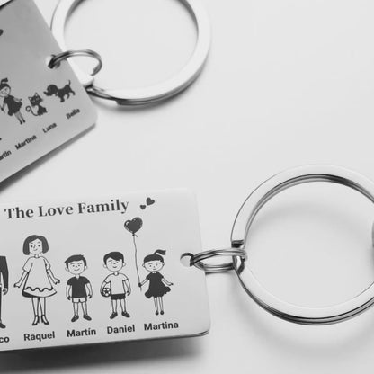 Family Customized Keychain Mirror-polished Stainless Steel