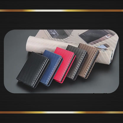 Customized Name RFID Card Wallets Carbon Fiber