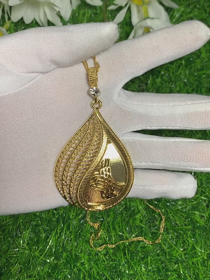 Islamic Religious Women Rhinestone Pendant Necklace