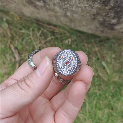 Stainless Steel Colorful Stone Trend Ring fashion High Quality