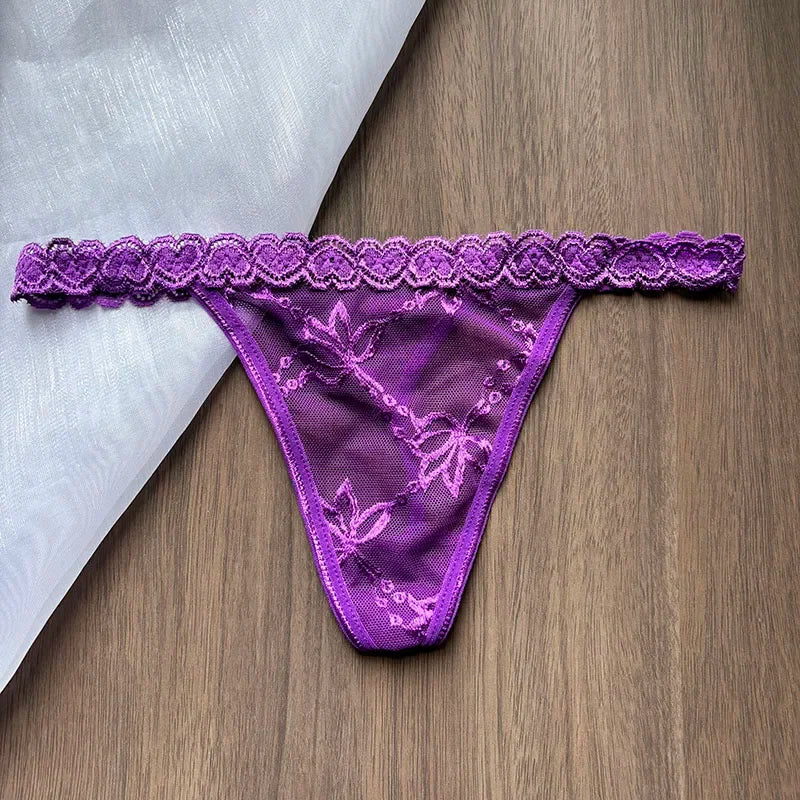 Personalized Custom Name Crystal Letter Thong Lace Bikini Panties