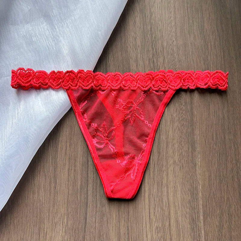 Personalized Custom Name Crystal Letter Thong Lace Bikini Panties