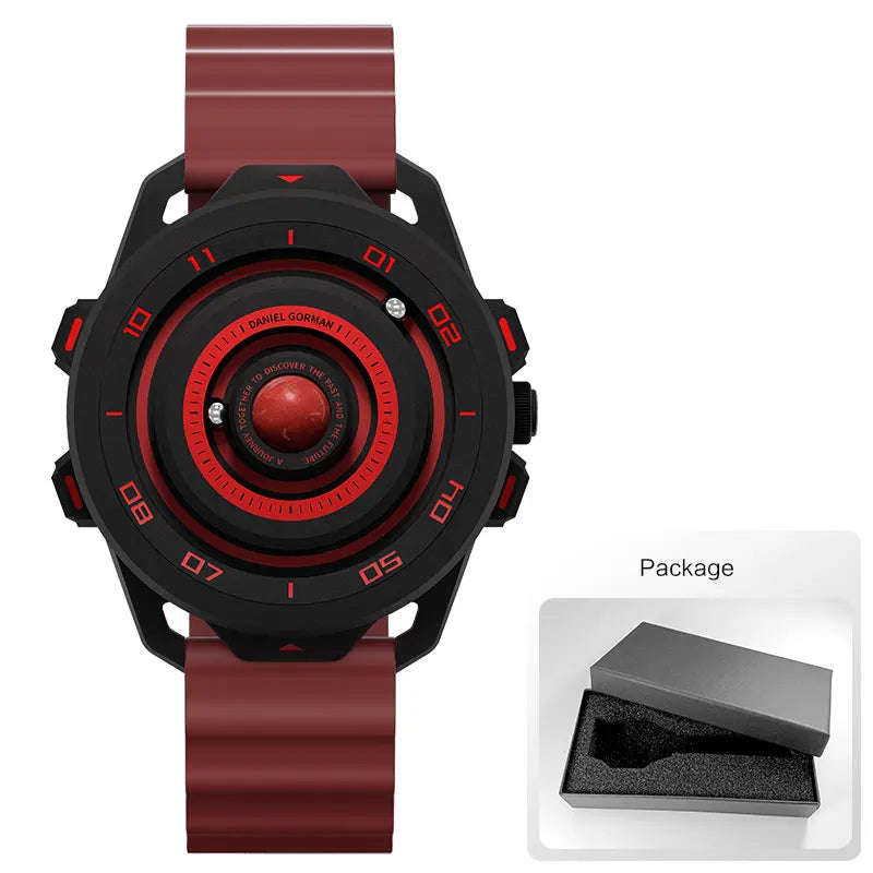 Planet Design Quartz Watch for Men Waterproof Luminous Sport Wristwatch with Magnetic Bead Pointers