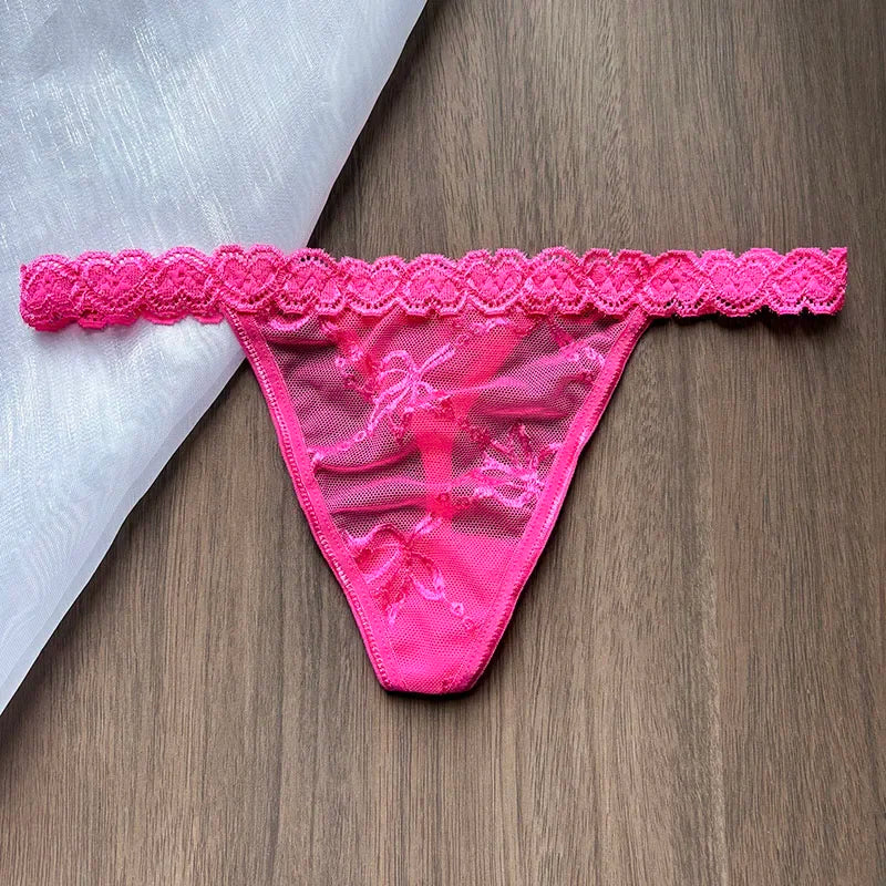 Personalized Custom Name Crystal Letter Thong Lace Bikini Panties