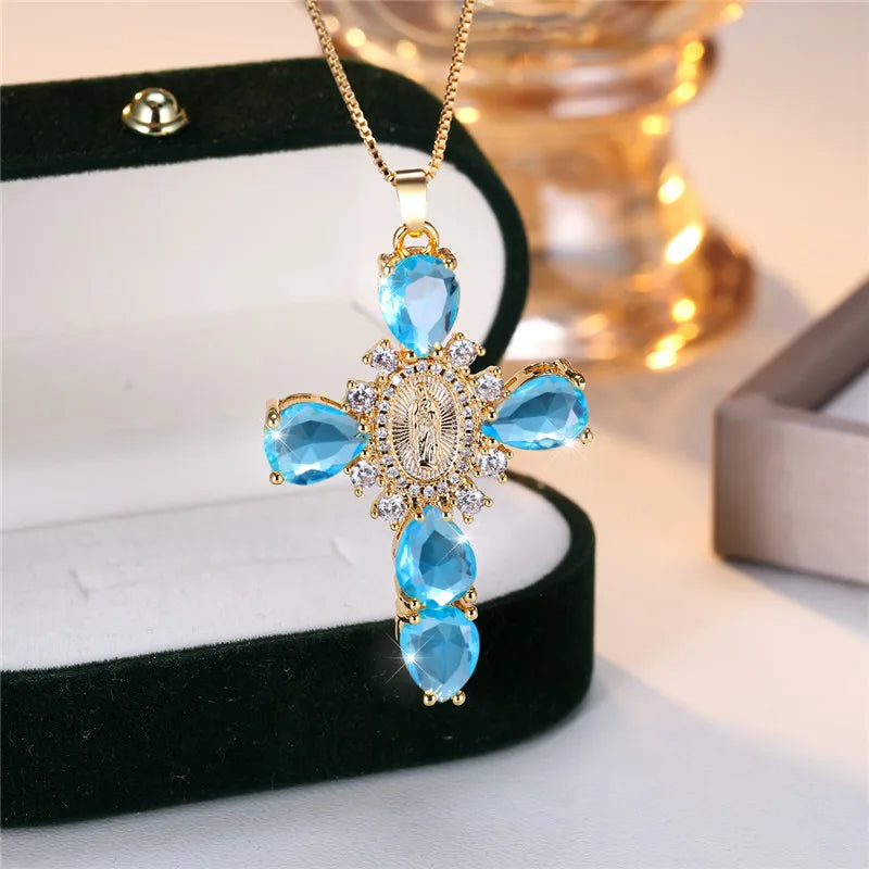 Virgin Mary Cross Necklace