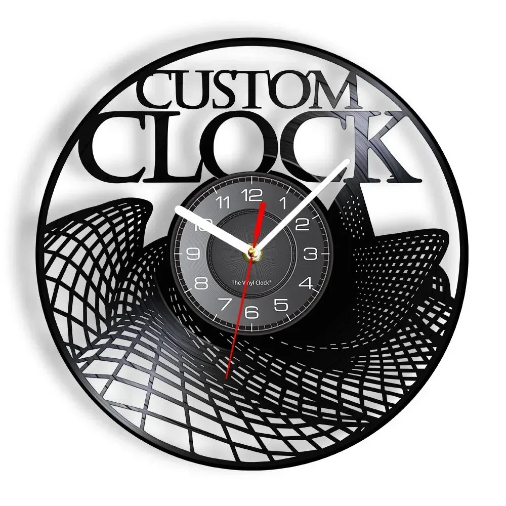 customization design and logo. Personal personalized vinyl clock, vintage